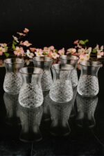 Petit-Carreau Platin 6 Parça Cam Çay Takımı