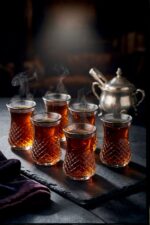 Petit-Carreau Platin 6 Parça Cam Çay Takımı - Görsel 3
