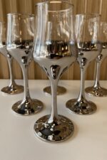 Ayine 6 Parça 13.5 cl Cam Kahve Yanı Su Bardağı – Silver - Görsel 5