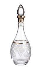 Helena Platin Yaldızlı 1000 ml 2 Parça Kapaklı Cam  Şişe - Görsel 4