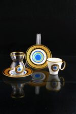 Nazar Varak 18 Parça 6 Kişilik Çay ve Kahve Takımı