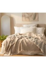 Clarins Muslin 4 Parça Çift Kişilik Pike Seti – Bej - Görsel 3