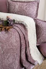 MUSLIN YORGAN 7 KATLI CIFT KISILIK SOFT ROSE MÜRDÜM - Görsel 4