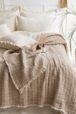 7 Katlı Müslin Fitilli Soft Tek Kişilik Yorgan – Bej - Görsel 4