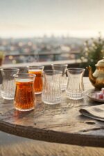 Luvia Platin 6 Parça Cam Çay Bardağı 42451 - Görsel 4