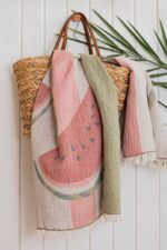 Karpuz Desen 4 Katlı Müslin Peştamal 90x180 cm - Görsel 4
