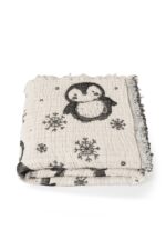 MUSLIN BEBEK ORTUSU PENGUEN DESEN - SIYAH - Görsel 2